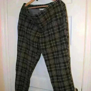 Isaac Mizrahi Live! Plus Size 18 Plaid Pants - Black, Gray & White with Pink